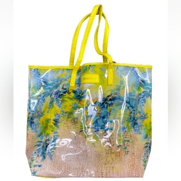 BEBE Limited Edition Spring Garden Colorful Beach Tote Bag Purse New - Picture 2 of 12